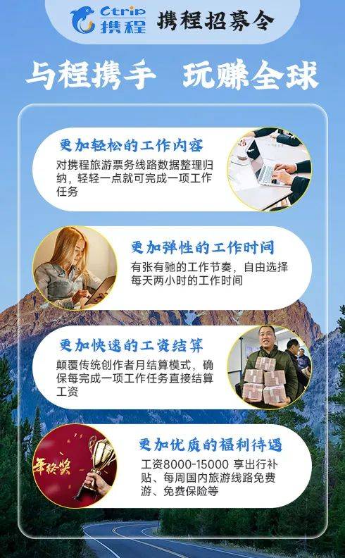 携程发布“周薪一万”兼职岗